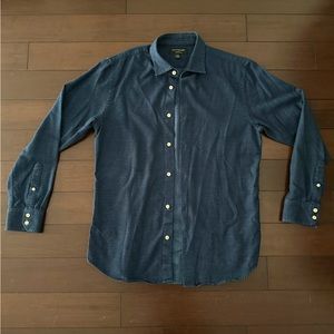 Banana Republic Blue Textured Cotton Button Down - Tailored Slim Fit
